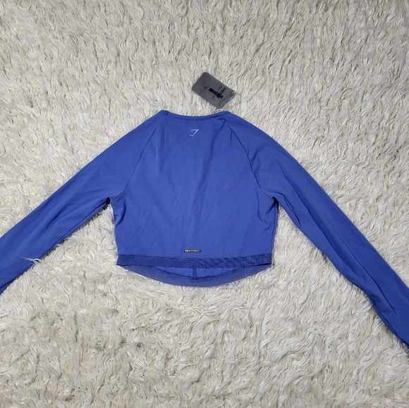 Gymshark x Whitney Simmons Long Sleeve Crop Top Beautiful Blue Size Medium - Picture 11 of 14